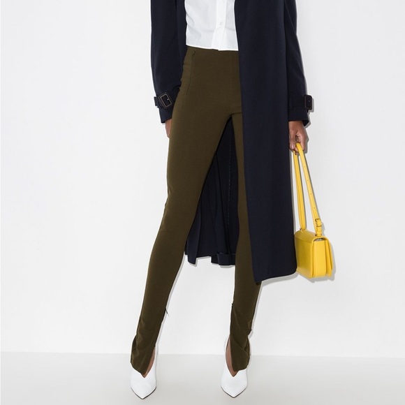 Wardrobe.NYC Split Hem Olive Leggings - Picture 3 of 5
